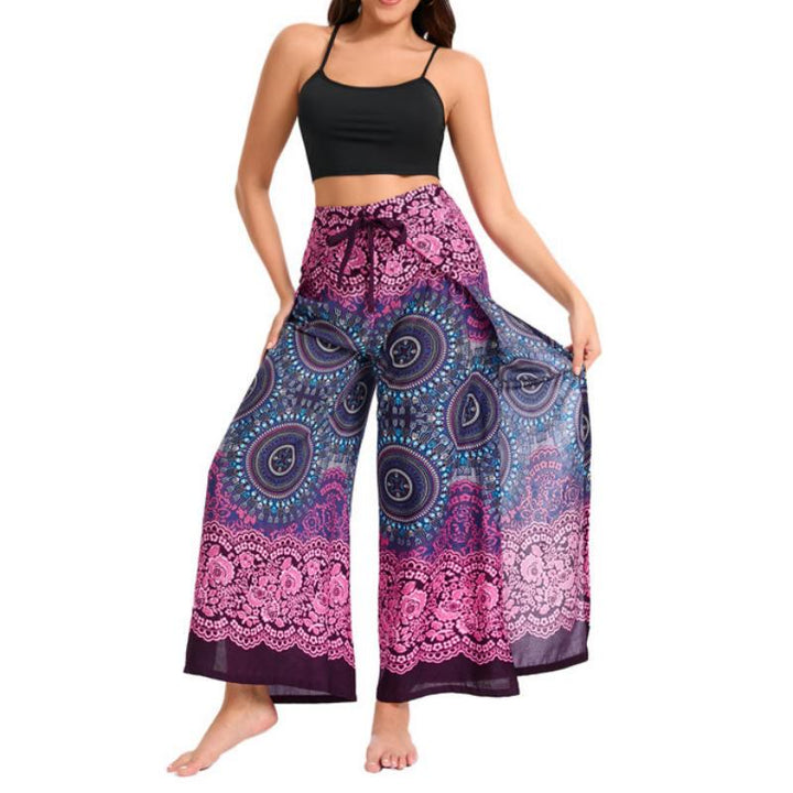 Pantalon large bohème papillon pour femme Olivenorma - image 4