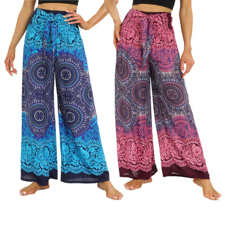 Pantalon ample bohème à jambes larges pour femme Olivenorma - image 9
