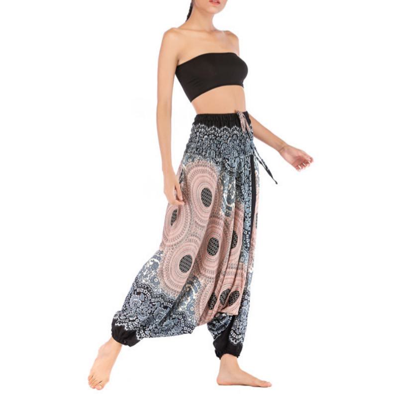 Pantalon de yoga bohème décontracté à entrejambe basse pour femme Olivenorma - image 28
