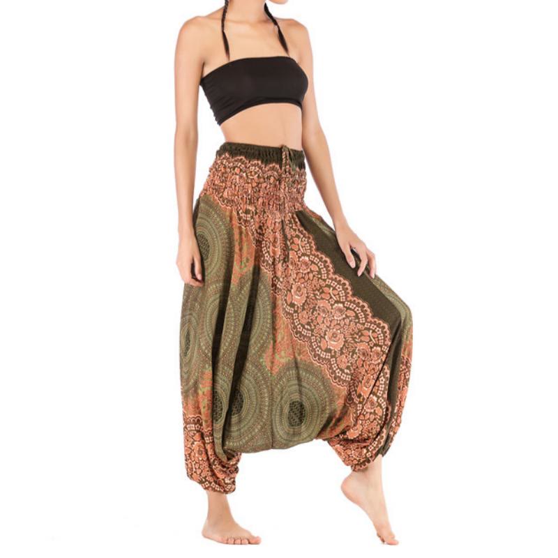 Pantalon de yoga bohème décontracté à entrejambe basse pour femme Olivenorma - image 38