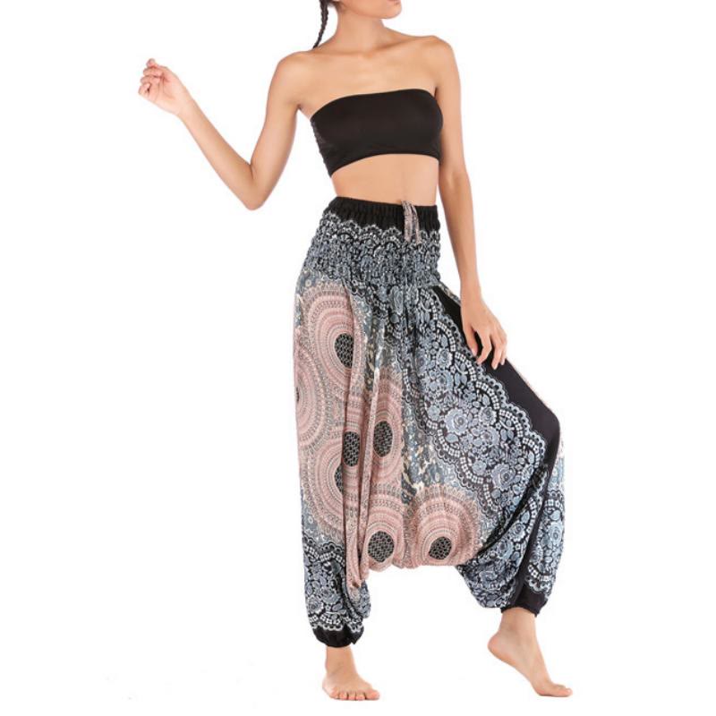 Pantalon de yoga bohème décontracté à entrejambe basse pour femme Olivenorma - image 29