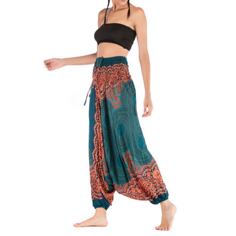 Pantalon de yoga bohème décontracté à entrejambe basse pour femme Olivenorma - image 2