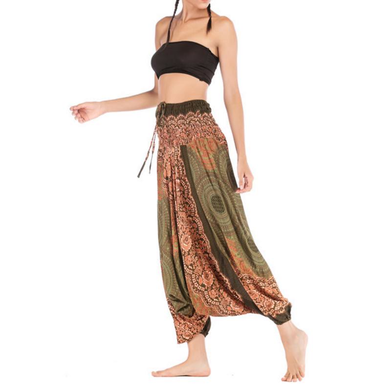 Pantalon de yoga bohème décontracté à entrejambe basse pour femme Olivenorma - image 37