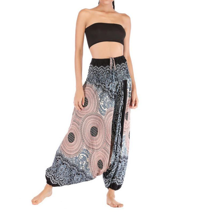 Pantalon de yoga bohème décontracté à entrejambe basse pour femme Olivenorma - Blanc - image 27