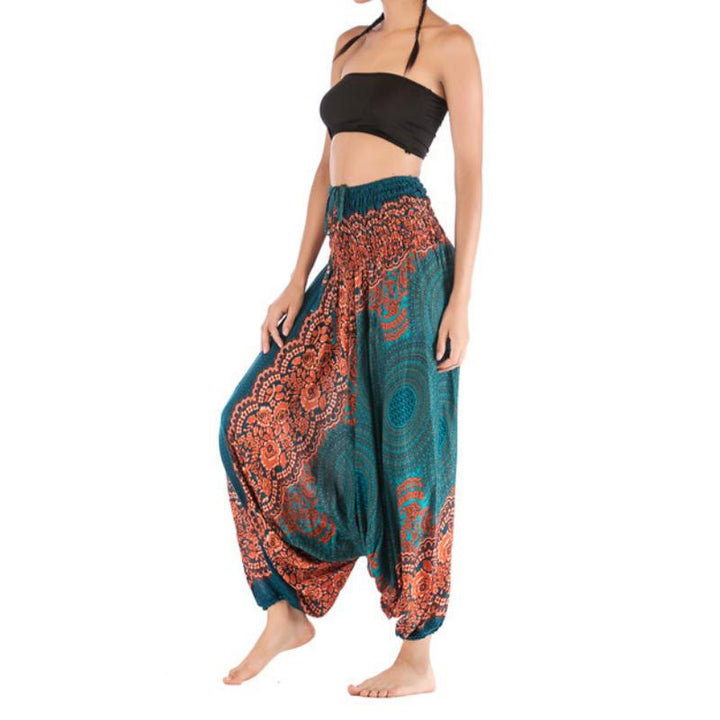 Pantalon de yoga bohème décontracté à entrejambe basse pour femme Olivenorma - image 1