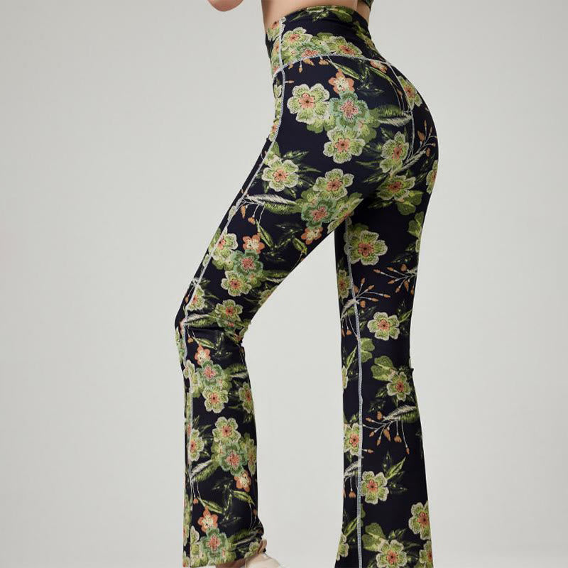 Pantalon de yoga évasé imprimé pour femme Olivenorma - image 4