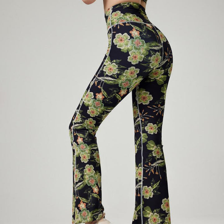 Pantalon de yoga évasé imprimé pour femme Olivenorma - image 4