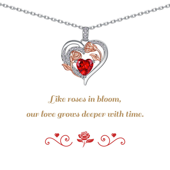 Olivenorma Double Roses Cœur Fleur Pierre de Naissance Carte Cadeau - image 0