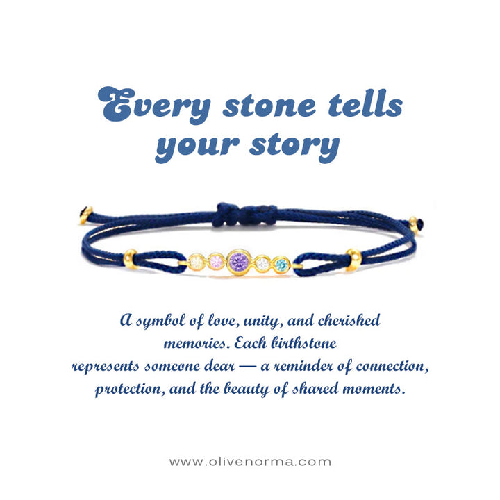 Bracelet Olivenorma serti de 2 à 7 pierres de naissance et carte cadeau personnalisée - image 0