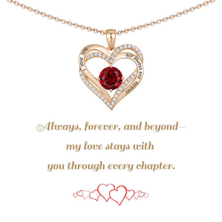 Olivenorma « Je t'aimerai toujours » – Collier cœur pierre de naissance Amour éternel - image 0