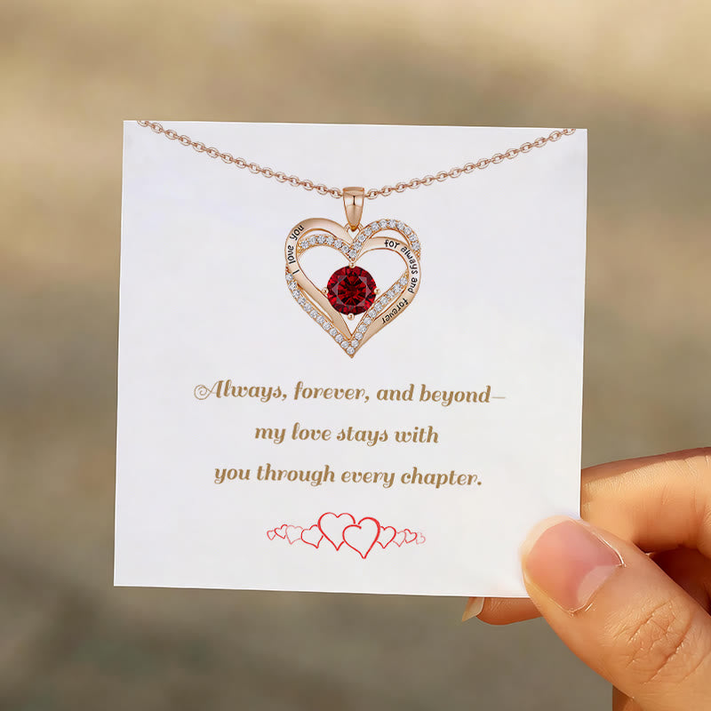 Olivenorma « Je t'aimerai toujours » – Collier cœur pierre de naissance Amour éternel - image 1