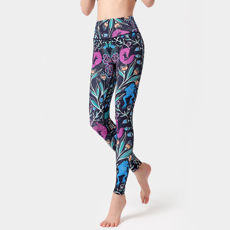 Pantalon de yoga Olivenorma taille haute à imprimé nature - image 2