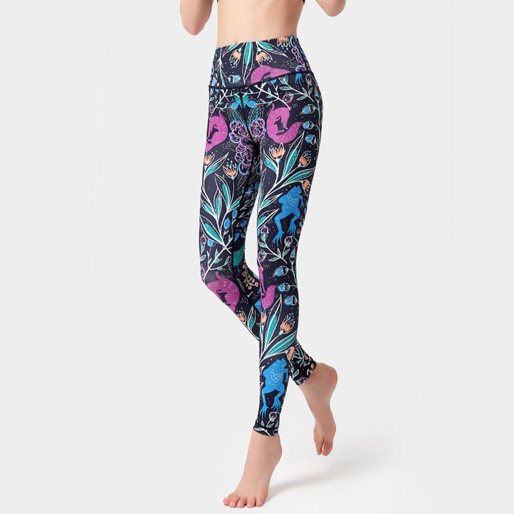 Pantalon de yoga Olivenorma taille haute à imprimé nature - image 2