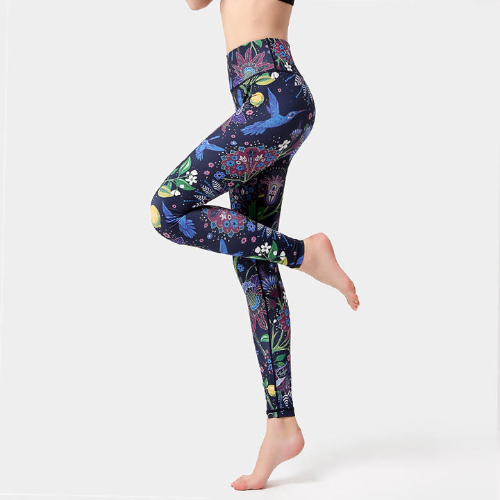 Pantalon de yoga Olivenorma taille haute à imprimé inspiré du jardin - image 3