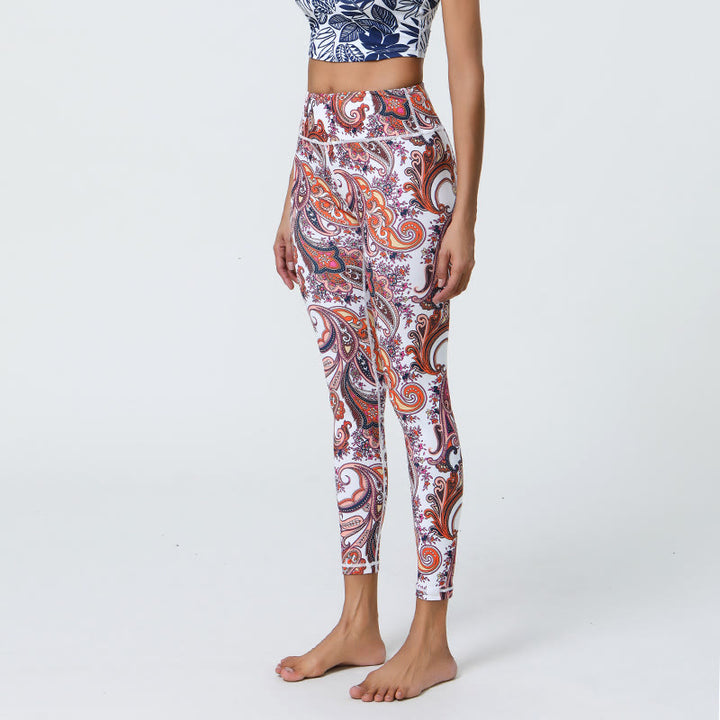 Pantalon de yoga Olivenorma taille haute à imprimé cachemire vibrant - XL - image 2