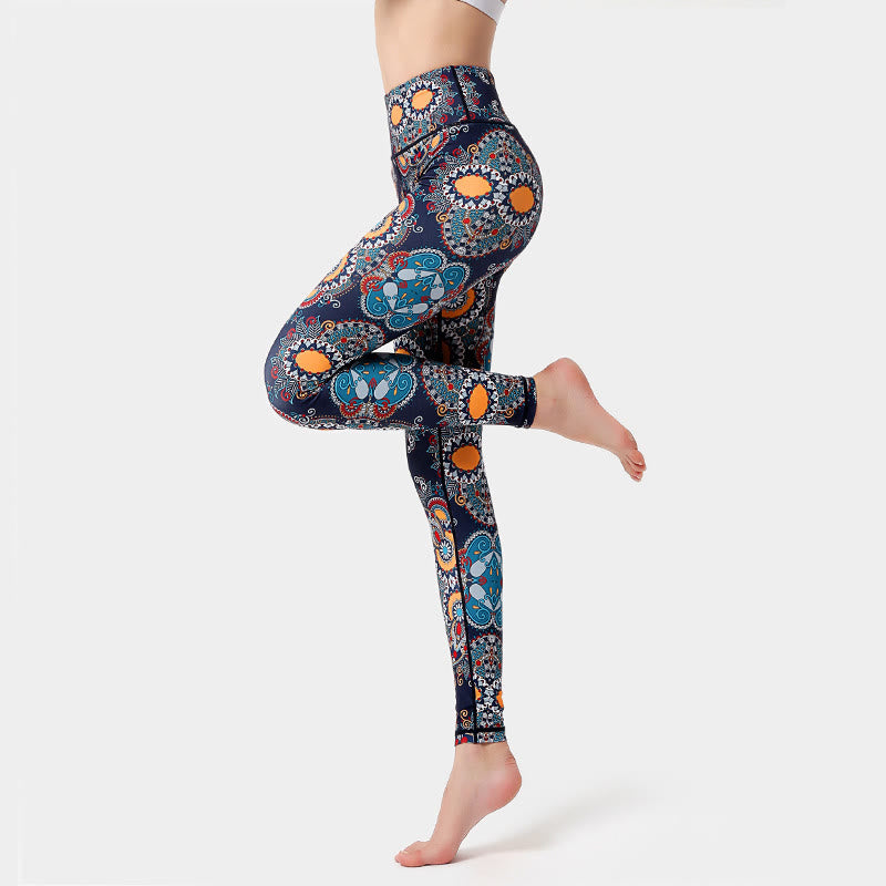 Pantalon de yoga taille haute à motif floral Olivenorma - XL - image 1