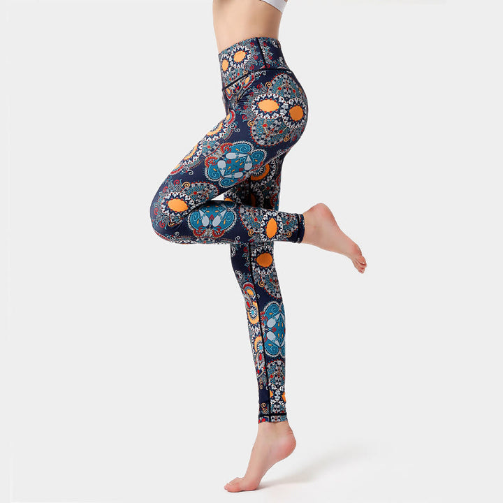 Pantalon de yoga taille haute à motif floral Olivenorma - XL - image 1