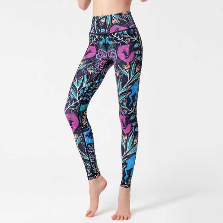 Pantalon de yoga Olivenorma taille haute à imprimé nature - image 1