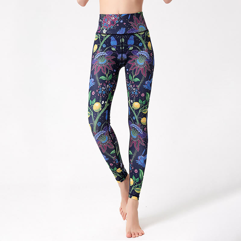 Pantalon de yoga Olivenorma taille haute à imprimé inspiré du jardin - image 2