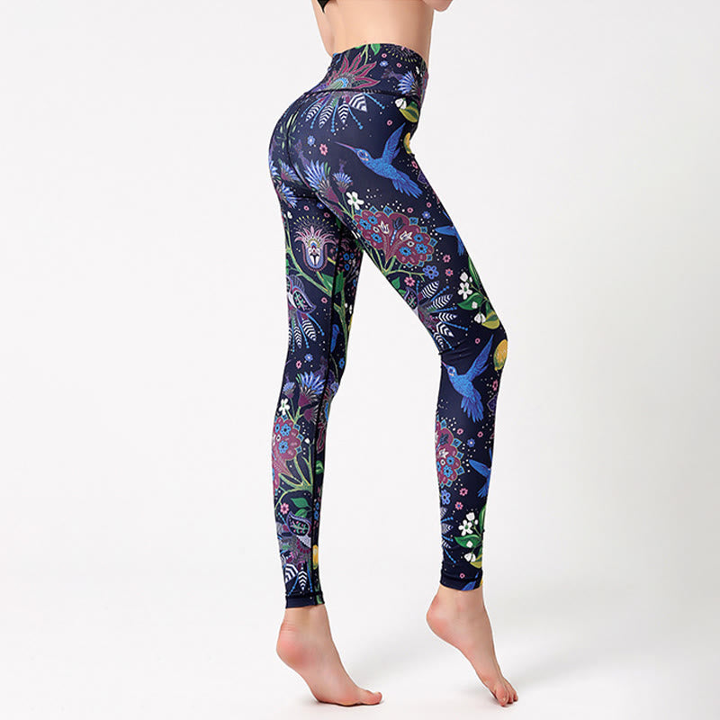 Pantalon de yoga Olivenorma taille haute à imprimé inspiré du jardin - image 1