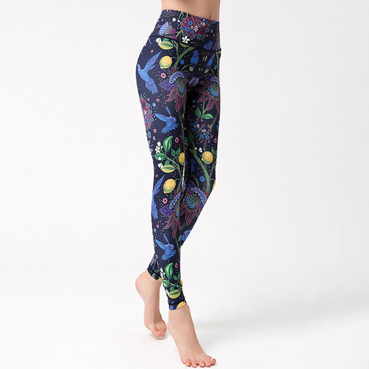 Pantalon de yoga Olivenorma taille haute à imprimé inspiré du jardin - image 4