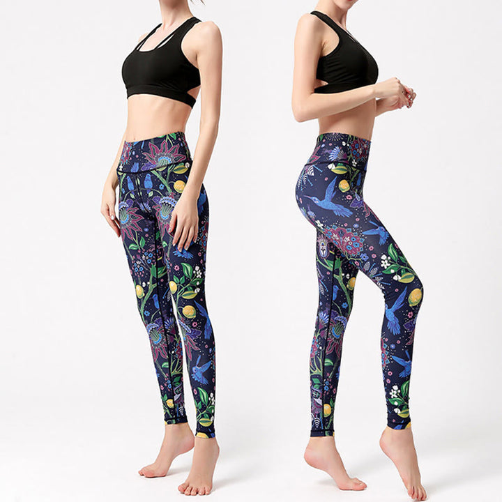 Pantalon de yoga Olivenorma taille haute à imprimé inspiré du jardin - image 5