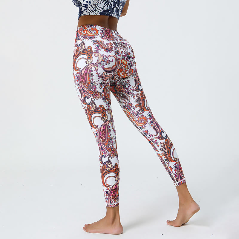 Pantalon de yoga Olivenorma taille haute à imprimé cachemire vibrant - image 1