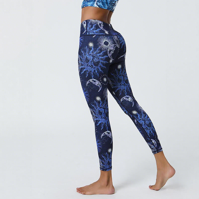 Pantalon de yoga taille haute Olivenorma imprimé soleil et lune - image 1