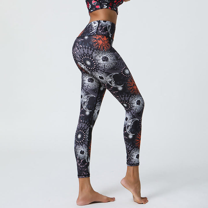 Pantalon de yoga taille haute Olivenorma imprimé soleil et lune - image 5