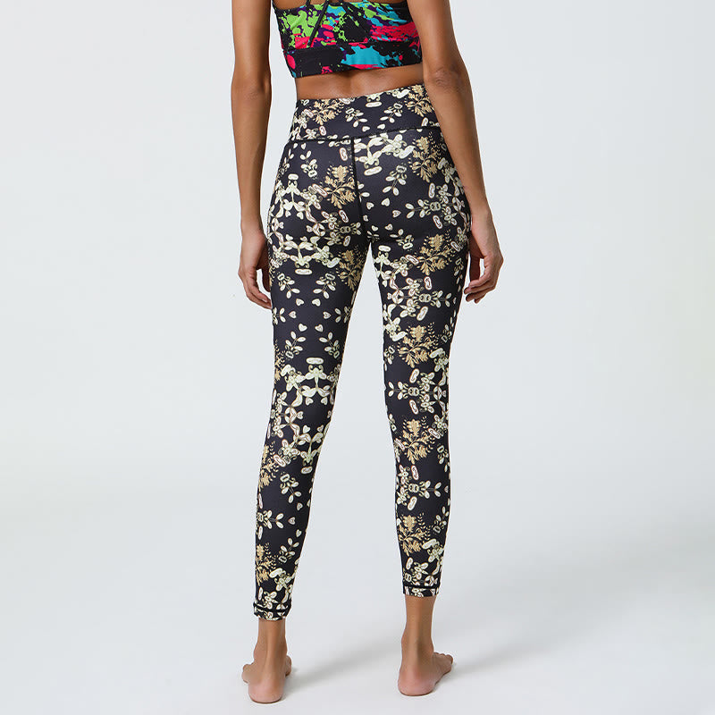 Pantalon de yoga Olivenorma taille haute à imprimé floral géométrique - image 6