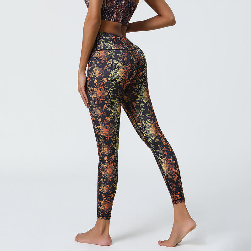 Pantalon de yoga Olivenorma taille haute à imprimé floral géométrique - image 9