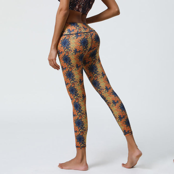 Pantalon de yoga Olivenorma taille haute à imprimé floral géométrique - image 2