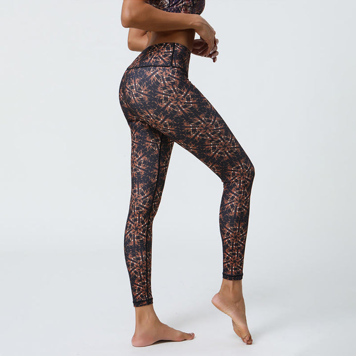 Pantalon de yoga Olivenorma taille haute à imprimé floral géométrique - image 11