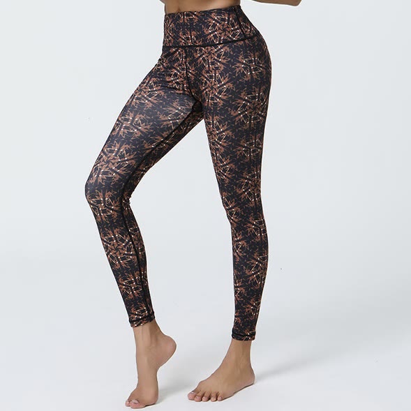 Pantalon de yoga Olivenorma taille haute à imprimé floral géométrique - image 10