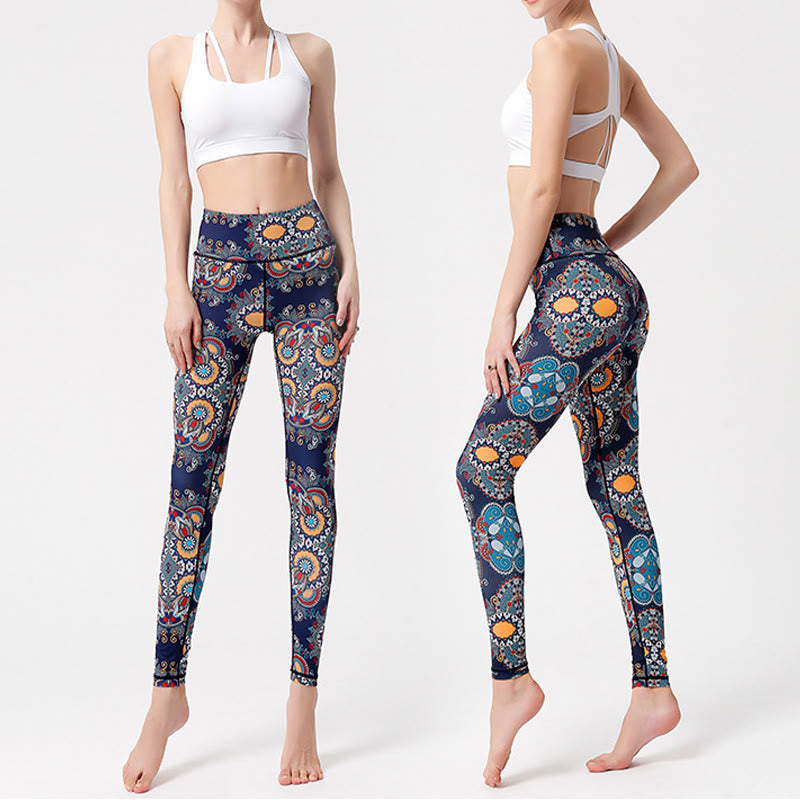 Pantalon de yoga taille haute à motif floral Olivenorma - image 3