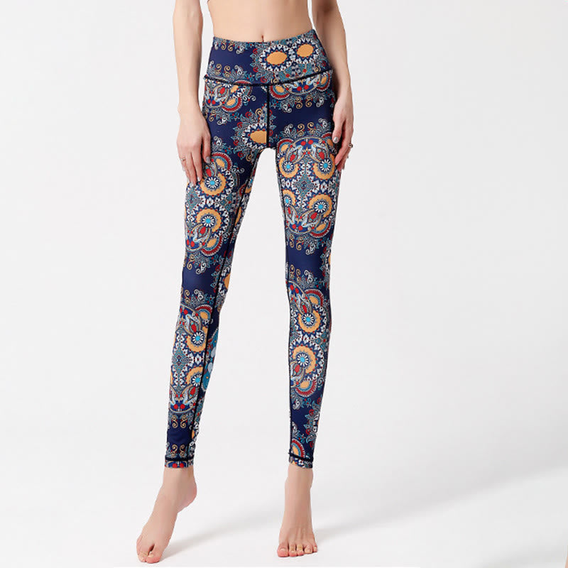 Pantalon de yoga taille haute à motif floral Olivenorma - image 2
