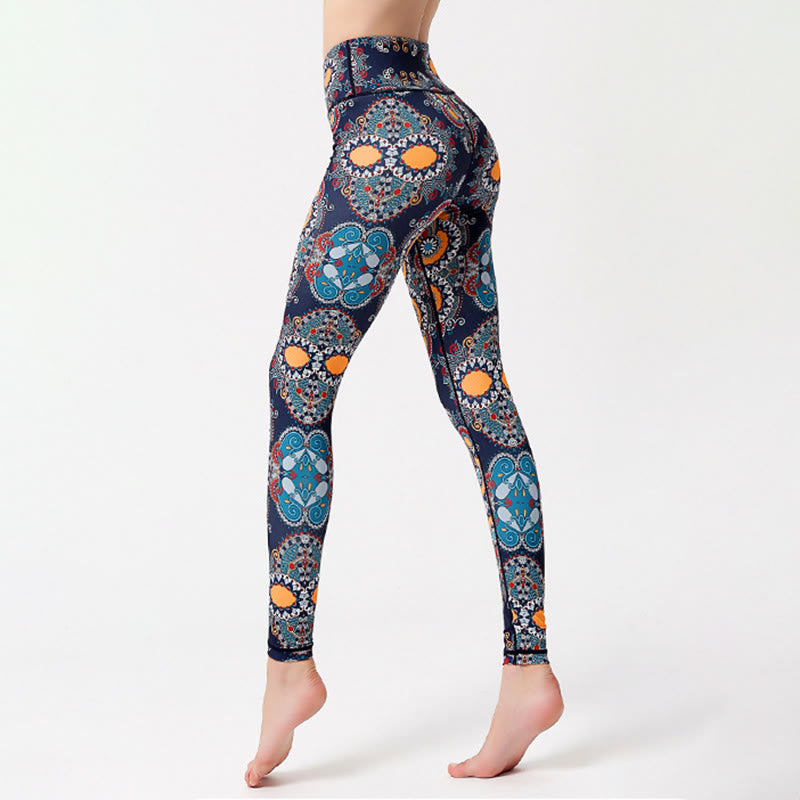 Pantalon de yoga taille haute à motif floral Olivenorma - image 0