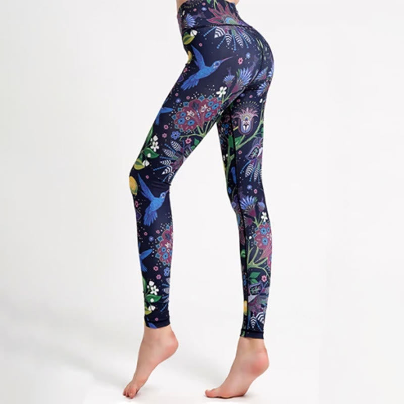 Pantalon de yoga Olivenorma taille haute à imprimé inspiré du jardin - XL - image 0