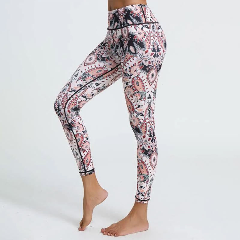 Pantalon de yoga Olivenorma taille haute à imprimé cachemire élégant - XL - image 0