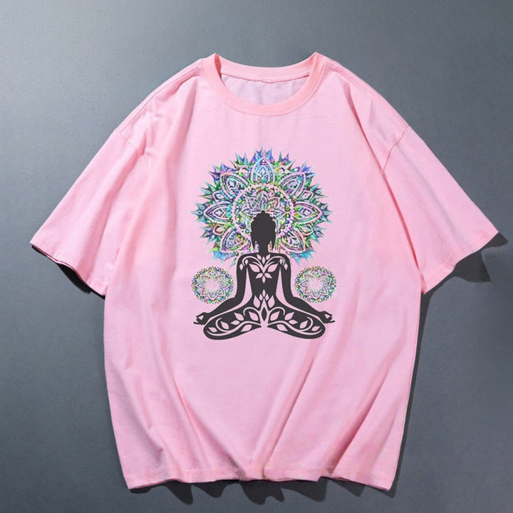 T-shirt de yoga respirant et confortable rose Olivenorma - Méditation 1 - 2XL - image 4