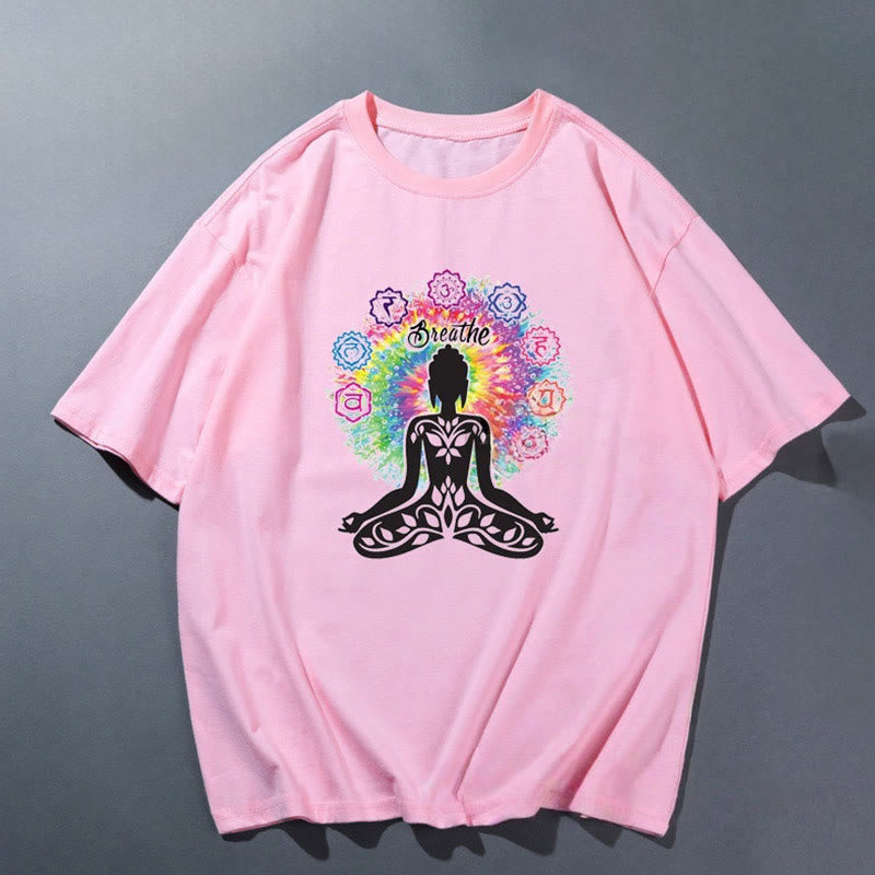 T-shirt de yoga respirant et confortable rose Olivenorma - Méditation 3 - 2XL - image 6