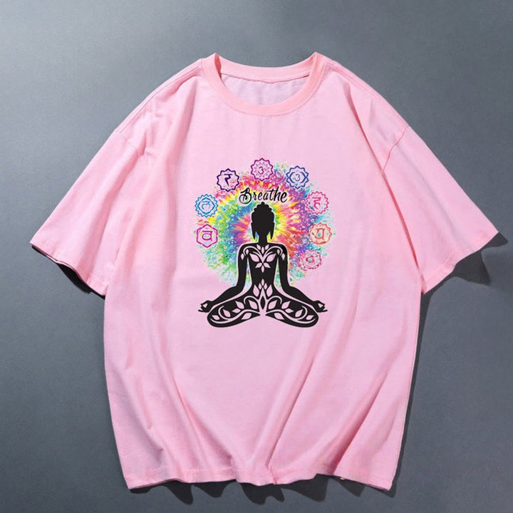 T-shirt de yoga respirant et confortable rose Olivenorma - Méditation 3 - 2XL - image 6