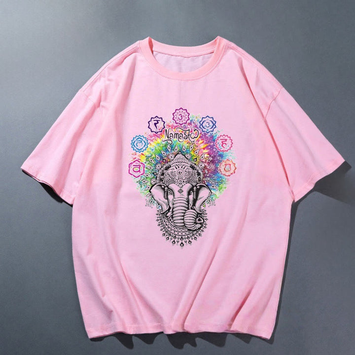 T-shirt de yoga respirant et confortable rose Olivenorma - Éléphant - 2XL - image 1