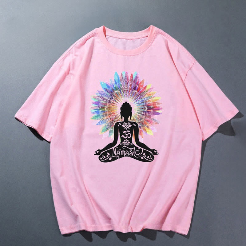 T-shirt de yoga respirant et confortable rose Olivenorma - Méditation 6 - 2XL - image 9