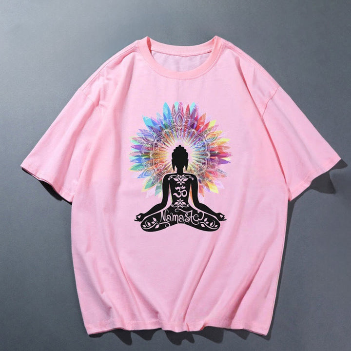 T-shirt de yoga respirant et confortable rose Olivenorma - Méditation 6 - 2XL - image 9