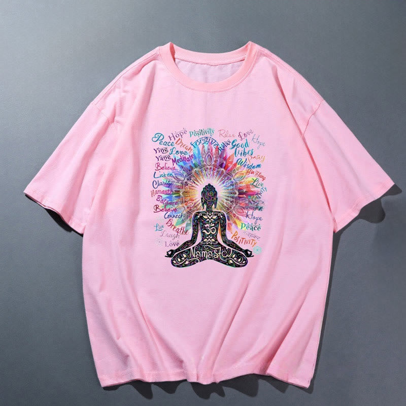 T-shirt de yoga respirant et confortable rose Olivenorma - Méditation 2 - 2XL - image 5