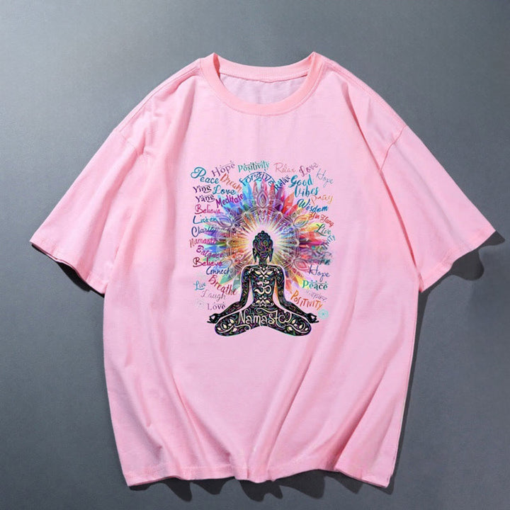 T-shirt de yoga respirant et confortable rose Olivenorma - Méditation 2 - 2XL - image 5