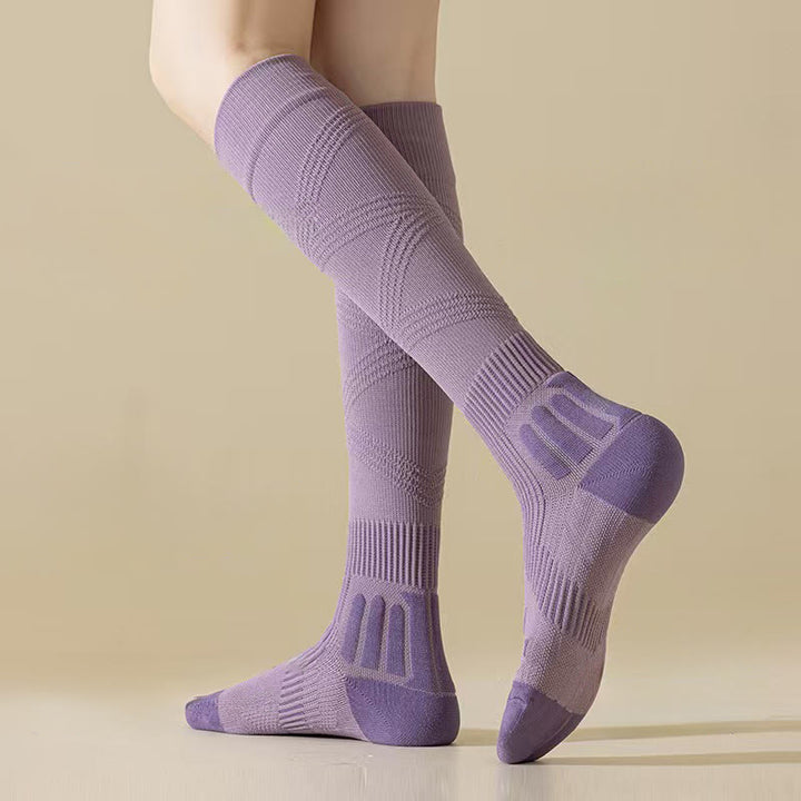 Chaussettes Olivenorma style guêtres extensibles en maille, idéales pour le Pilates, la barre, l'échauffement, la danse, le fitness et le yoga. - Violet - 10 paires - image 0