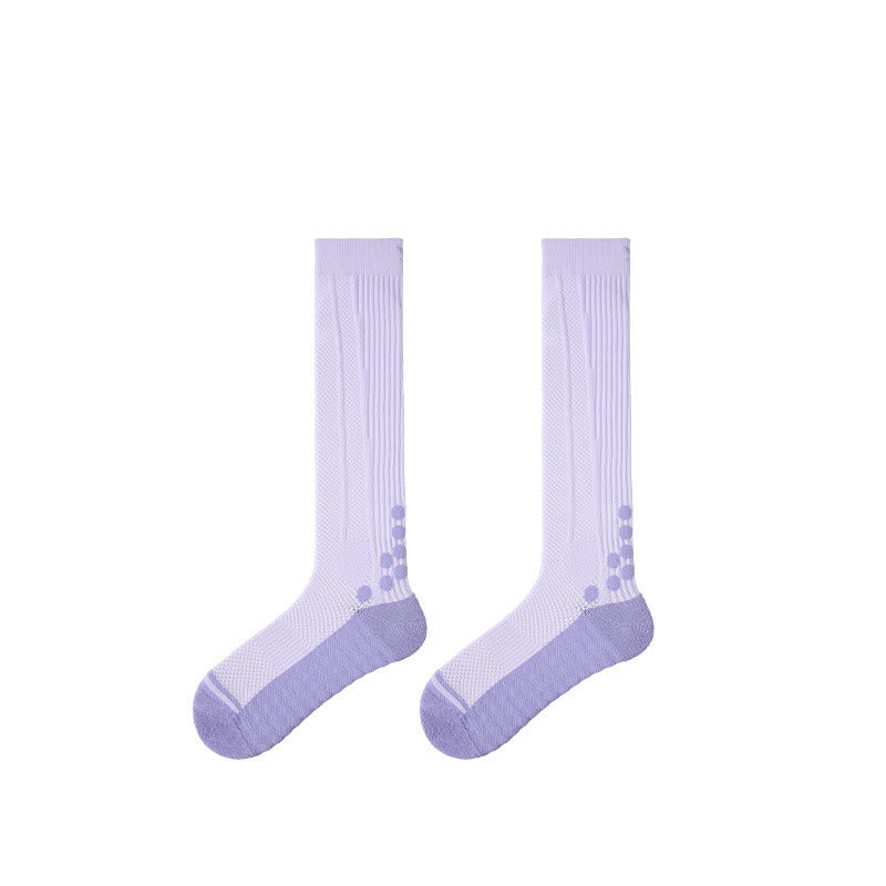 Chaussettes de compression Olivenorma Retro Crew antidérapantes pour Pilates, Barre et yoga, confortables au quotidien, respirantes et coupe athlétique. - Lavande - 10 paires - image 16