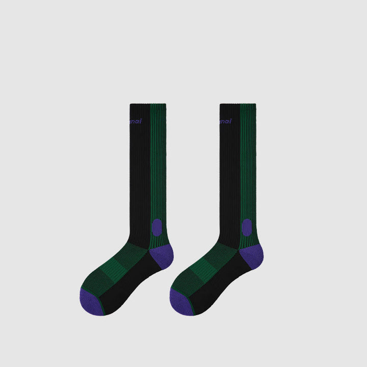 Chaussettes de compression Olivenorma Retro Crew antidérapantes pour Pilates, Barre et yoga, confortables au quotidien, respirantes et coupe athlétique. - Vert foncé - 10 paires - image 10
